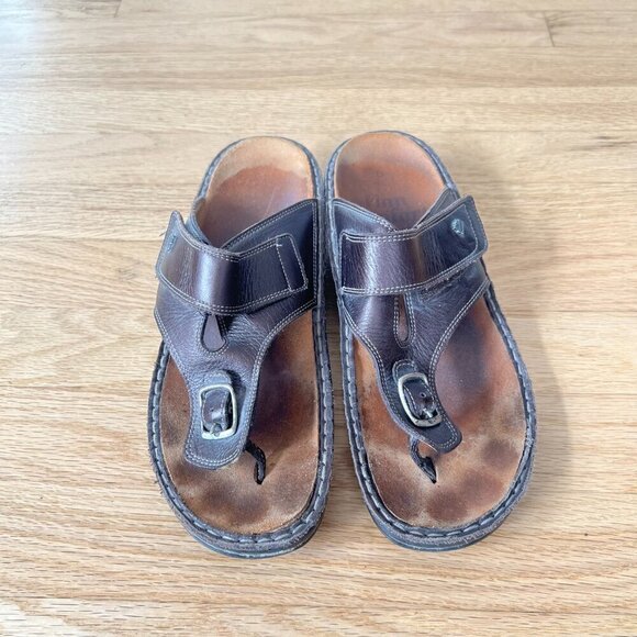 Finn Comfort Brown Leather Thong Sandals Women's Size 40 - Picture 2 of 10